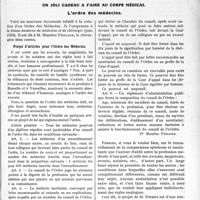 1780 - Page 2631 - Partie professionnelle. Travaux Originaux. Un joli cadeau à faire au corps médical. L’ordre des médecins. Projet d’articles pour l’ordre des médecins