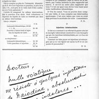 1798 - Page XLV-2649 - Correspondance. Application du Tarif Maginot. Médecin le plus rapproché. Pas de cumul / Injections intratrachéales