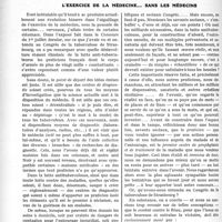 1829 - Page 2680 - Partie Professionnelle. Travaux Originaux. L'exercice de la médecine.... sans les médecins