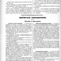1839 - Page 2690 - Partie Professionnelle. Comptes rendus, documents, pièces officielles…. Décret du I 5 juin 1923 relatif au régime de retraites des médecins de sanatoriums publics / Reportage professionnel. Nouvelles et Informations. Congrès de la fièvre puerpérale / Clinique des maladies de l’enfance / Remplacements médicaux