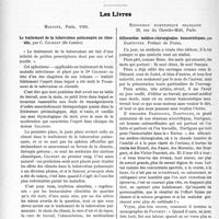 1873 - Page 2724 - Partie scientifique. L’Actualité Scientifique. Les Sociétés Savantes. Lyon. Société médicale des hôpitaux. Traitement de l’érysipèle de la face par les injections sous-cutanées de lait / Les Livres. Le traitement de la tuberculose pulmonaire en clientèle, par C. Colbert, Maloine, Paris 1923 / Silhouettes médico-chirurgicales humoristiques, par Dartigues, Expansion scientifique française, Paris