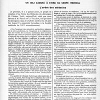 1875 - Page 2726 - Partie Professionnelle. Travaux Originaux. Un joli cadeau à faire au corps médical. L’ordre des médecins