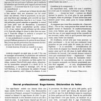1880 - Page 2731 - Partie Professionnelle. Travaux Originaux. Chronique des accidents du travail. Un essai de non-application du Tarif Breton. Un médecin n’aurait-il plus le droit de faire des massages à son blessé ? [Dr Fernand Decourt] / Déontologie. Secret professionnel. Sage-femme. Déclaration du foetus [Dr Paul Boudin]