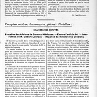 1882 - Page 2733 - Partie Professionnelle. Travaux Originaux. Déontologie. Secret professionnel. Sage-femme. Déclaration du foetus [Dr Paul Boudin] / Comptes rendus, documents, pièces officielles…. Chambre des députés. Evocation des Affaires de Carnets Médicaux. — Encore l’article 64. — Intervention de M. Gilbert Laurent. — Réponse du ministre des pensions