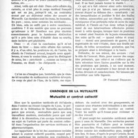 1925 - Page 2776 - Partie professionnelle. Travaux Originaux. Les praticiens et les... "carnétards" / Chronique de la mutualité. Mutualité et contrat collectif
