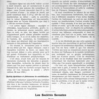 1968 - Page 2819 - Partie scientifique. L’Actualité Scientifique. La Presse. Le saturnisme au début. Valeur comparée des signes cliniques [(Paris médical, 26 mai 1923)] / Syphilis héréditaire et phénomènes de sensibilisation [(Presse méd, 26 mai 1923)] / Les Sociétés Savantes. Paris. Le réflexe naso-facial en pathologie, (Société médicale des hôpitaux, 1-6-1923)