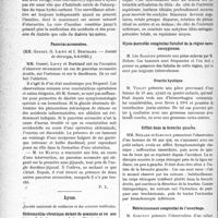 2015 - Page 2866 - Partie Scientifique. L’Actualité Scientifique. Les Sociétés Savantes. Paris. Un cas de diabète traité par l’insuline, (Soc. méd. des hôp. 22-6-1923) / Pancréas accessoires, (Société de chirurgie, 6-6-1923) / Lyon. Société nationale de médecine et des sciences médicales. Ostéomyélite chronique datant de quarante et un ans arthrite du genou ; ankylose tibio-tarsienne / Kyste dermoïde congénital fistulisé de la région sacro-coccygienne / Ovarite kystique / Sifflet dans la bronche gauche / Rétrécissement congénital de l’oesophage