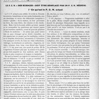 2020 - Page 2871 - Partie Professionnelle. Travaux Originaux. Le P. C. N. « des sciences » doit être remplacé par un P. C. N. médical. Ce qu’est le P. C. N. actuel [Dr Fernand Decourt]