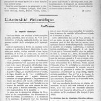 2062 - Page 2913 - Partie Scientifique. Travaux Originaux. Clinique dermatologique. La douleur en chirurgie, (Suite), par Dartigues. Des conséquences psychiques et pratiques du progrès de l'anesthésie chirurgicale. Acquisitions matérielles, positives et permanentes, de l’anesthésie chirurgicale moderne / L'Actualité Scientifique. La Presse. La néphrite chronique [(Le Scalpel, 9 juin 1923)] / Le strontium dans les rétentions chlorurées sodiques [(Paris médical, 3 juin 1923)]