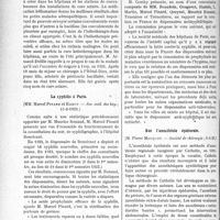 2065 - Page 2916 - Partie Scientifique. L'Actualité Scientifique. Les Sociétés Savantes. Paris. L’héliothérapie à Paris, (Soc. méd. des hôp ; 15-6-1923) / La syphilis à Paris, (Soc. méd. des hôp. 15-6-1923) / Le Jardin de soleil de Rabat, (Soc. méd. des hôp ; 22-6-1923) / Création en France de dispensaires antisyphilitiques, (Soc. méd. des hôpitaux ; 15-6-23) / Sur l’anesthésie épidurale, (Société de chirurgie ; 6-6-23)