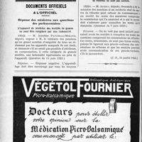 2087 - Page 2938-XLVI - Notes de médecine pratique. Traitement moderne des ulcères variqueux / Documents officiels. A l’officiel. Réponse des ministres aux questions des parlementaires. L’appareil de prothèse des mutilés de guerre ne peut être remplacé par une indemnité / Les noms des membres composant les Commissions de réforme ne sont pas secrets