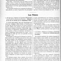 2115 - Page 2966 - Partie Scientifique. L’Actualité Scientifique. Les Livres. Traité complet de thérapeutique oculaire générale et spéciale, par Dr A. Darier, Jouve et Cie, éditeurs, Paris, 1923 / Les Thèses. Influence de la cure de boisson sur le métabolisme azoté, par Dr Batmale / Influence de l’attitude dans la cure de diurèse, par Dr Pibrac