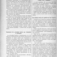 2157 - Page 3008 - Partie Scientifique. L’Actualité Scientifique. La Presse. La lutte contre le shock post-opératoire [(Presse méd. 23 juin 1923)] / Traitement de la névralgie faciale par l’ionisation à l’aconitine [(La Médecine, juin 1923)] / L’ozène est-il contagieux ? [(Journ. des Sc. méd. de Lille, 1er juillet 1923)] / Sur quelques formes de syphilis des voies digestives [(Gaz. des Sc. méd. de Bordeaux, 1er juillet 1923)]