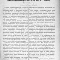 2194 - Page 3045 - Partie Scientifique. Travaux Originaux. Le rhumatisme chronique lombo-sacré. Rôle de la syphilis, par Léon Giroux