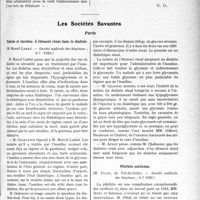 2204 - Page 3055 - Partie Scientifique. L’Actualité Scientifique. La Presse. Anesthésie rachidienne et injection intra-rachidienne de cocaïne [(Presse méd. 4 juillet 1923)] / Les Sociétés Savantes. Paris. Diabète et insuline. L’élément rénal dans le diabète, (Société médicale des. hôpitaux ; 6-7-1923) / Phlébite ourlienne, (Société médicale des hôpitaux ; 6-7-1923)