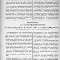 2249 - Page 3100 - Partie Scientifique. Travaux Originaux. Les suppurations rénales et les pyonéphroses, par le Docteur Ricolfi / La thérapeutique des néphrites. Traitement du syndrome de rétention azotée et du syndrome d’hypertension, M. le Professeur A. Lemierre
