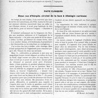 2253 - Page 3104 - Partie Scientifique. Travaux Originaux. La thérapeutique des néphrites. Les indications opératoires dans la lithiase biliaire envisagées du point de vue médical, d’après Strauch [L. Pron] / Faits cliniques. Deux cas d’herpès circiné de la face à étiologie curieuse [Dr Moret]