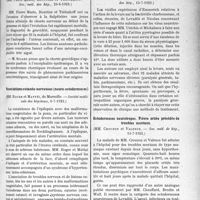 2256 - Page 3107 - Partie Scientifique. L’Actualité Scientifique. Les Sociétés Savantes. Paris. Chorée aiguë gravidique mortelle, (Soc. méd. des hôp. 29-6-1923) / Associations cutanéo-nerveuses (neuro-ectodermoses), (Société médi�cale des hôpitaux, 6-7-1923) / La levure de bière comme agent pyrétogène, (Soc. méd. des hôp. 13-7-1923) / Ectodermoses neurotropes. Fièvre ortiée précédée de troubles mentaux, (Soc. méd. de hôp. 13-7-1923)