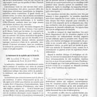 2258 - Page 3109 - Partie Scientifique. L’Actualité Scientifique. Les Sociétés Savantes. Paris. Arrachement total du cuir chevelu. Greffes, (Société de chirurgie, 4-7-1923) / Le traitement de la syphilis par le bismuth, (Société de médecine de Paris, 21 avril 1923)