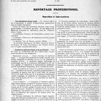 2271 - Page 3122 - Partie Professionnelle. Comptes rendus, documents, pièces officielles…. Syndicat médical de Roubaix, (6 juillet 1923) / Reportage Professionnel. Nouvelles et informations. Une abondante averse rouge / Institut de médecine légale et de psychiatrie
