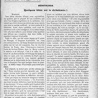 2308 - Page 3161 - Partie Professionnelle. Travaux Originaux. Déontologie. Quelques idées sur la dichotomie