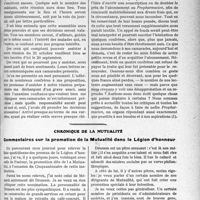 2312 - Page 3165 - Partie Professionnelle. Travaux Originaux. Déontologie. Le projet de loi sur la pharmacie et la commission Perrot / Chronique de la mutualité. Commentaires sur la promotion de la Mutualité dans la Légion d’honneur [M. Vimont]