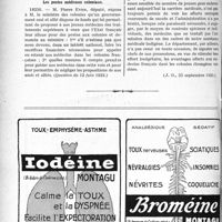 2327 - Page 3180-LII - Documents officiels. A l’officiel. Réponse des ministres aux questions des Parlementaires. Le pensionné de guerre hospitalisé n’a droit à aucune indemnité spéciale / Les postes médicaux coloniaux