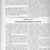 2347 - Page 3200 - Partie Scientifique. Travaux Originaux. Phlegmatia alba dolens, par M. le Dr Henri Vignes. Traitement des séquelles / L'instrumentation clinique du praticien [Dr Raphaël Massart]