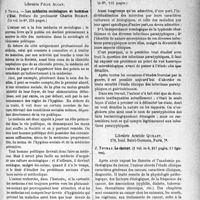 2356 - Page 3209 - Partie Scientifique. L’Actualité Scientifique. Les Livres. Hygiène féminine populaire, par Dr R. Martial et Mme L. Doresse, Librairie Armand Collin, Paris / Les médecins sociologues et hommes d'Etat, par P. Trisca, Librairie Félix Alcan / Les infections paratyphoïdes et gaertnériennes, par Dr Henri Mallié, A. Maloine et fils, éditeurs, Paris 1923 / Le cancer, par J. Thomas, Librairie Aristide Quillet, Paris