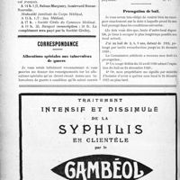 2381 - Page 3234-VI - La journée du concours médical, 18 Novembre 1923 / Correspondance. Allocations spéciales aux tuberculeux de guerre / Prorogation de bail