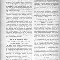 2399 - Page 3252 - Partie Scientifique. L’Actualité Scientifique. Les sociétés Savantes. Paris. Sur l’instabilité cardiaque, (Soc. méd. des hôp ; 20-7-1923) / Un cas de trophoedème acquis, (Soc. méd. des hôp ; 20-7-1923) / Hématomes musculaires au cours d’une hépatite, (Soc. méd. des hôp ; 20-7-1923) / Crises gastriques et sympathicotonie, (Soc. méd. des hôp ; 13-7-1923) / Traitement chirurgical des crises gastriques du tabes, (Soc. méd. des hôp. 27-7-1923)