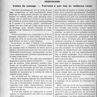 2407 - Page 3260 - Partie Professionnelle. Travaux Originaux. Déontologie. Visites de passage. — Tournées à jour fixe en médecine rurale [G. Duchesne]
