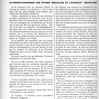 2457 - Page 3310 - Partie Professionnelle. Travaux Originaux. Le perfectionnement des études médicales et l’internat obligatoire [G. Duchesne]