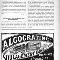 2470 - Page XLIII-3323 - Correspondance. L’utilité du « Sou Médical » / Résiliation des contrats d’assurance des domestiques