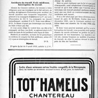 2483 - Page 3336-X - Correspondance. Frais privilégiés de dernière maladie / Accidents du travail. Frais médicaux. Interruption du travail