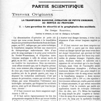 2491 - Page 3344 - Propos du Jour. La réalisation de l’Hygiène Sociale dans le département de la Seine Inférieure / Partie Scientifique. Travaux Originaux. La transfusion sanguine, opération de petite chirurgie, au service du praticien. Les garanties de sécurité et la prophylaxie des accidents, par Georges Rosenthal