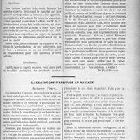 2512 - Page 3365 - Partie professionnelle. Travaux Originaux. Sou médical. Rapport du secrétaire général / Le certificat d’aptitude au mariage [Dr Foveau de courmelles]