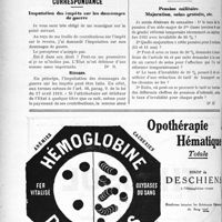 2531 - Page 3384-VI - La Journée du “ Concours Médical" / Correspondance. Imputation des impôts sur les dommages de guerre / Pension militaire. Majoration, soins gratuits, etc