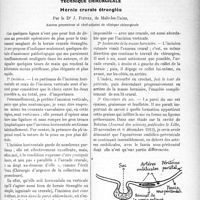 2540 - Page 3393 - Partie scientifique. Travaux Originaux. Technique chirurgicale. Hernie crurale étranglée, par le Dr J. Fiévez