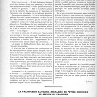 2545 - Page 3398 - Partie scientifique. Travaux Originaux. Clinique médicale. Sur l'anacidité gastrique, d’après le Pr E. Schutz [L. Pron] / La transfusion sanguine, opération de petite chirurgie au service du praticien, par G. Rosenthal
