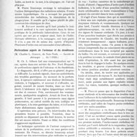 2549 - Page 3402 - Partie scientifique. L’Actualité Scientifique. Les Sociétés Savantes. Paris. L’irradiation solaire et les péritonites chroniques, (Société de chirurgie ; 11-7-1923) / Perforations aiguës de l’estomac et du duodénum, (Société de chirurgie ; 11-7-1923) / Tumeur cérébrale : guérison des troubles par la radiothérapie, (Société de chirurgie 11-7-1923) / Ostéomyélite aiguë du fémur: guérison par vaccination-, (Société de chirurgie ; 11-7-1923)
