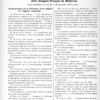 2553 - Page 3406 - Partie scientifique. L’Actualité Scientifique. Les Sociétés Savantes. Lyon. société nationale de médecine et des sciences médicales. Perforation pulmonaire au cours du pneumothorax artificiel / Les Congrès. XVIIe Congrès Français de Médecine, Tenu à Bordeaux les 27, 28, et 29 septembre 1923 (suite).. Communications sur la tuberculose et les maladies de l’appareil respiratoire, M. Maragliano