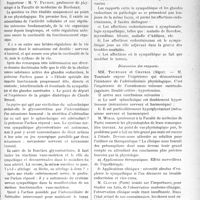 2554 - Page 3407 - Partie scientifique. L’Actualité Scientifique. Les Congrès. XVIIe Congrès Français de Médecine, Tenu à Bordeaux les 27, 28, et 29 septembre 1923 (suite).. Communications sur la tuberculose et les maladies de l’appareil respiratoire, M. Maragliano / Rapports du sympathique et des glandes endocrines en pathologie, rapporteur : M. V. Pachon / Rapport sur le sympathique et les glandes endocrines, présenté par MM. Maurice Perrin