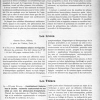2556 - Page 3409 - Partie scientifique. L’Actualité Scientifique. Les Congrès. XVIIe Congrès Français de Médecine, Tenu à Bordeaux les 27, 28, et 29 septembre 1923 (suite).. Les médications pures, M. Lacapère / Les Livres. Consultations médico-chirurgicales, par Dr A. Delangre, par Gaston Doin, éditeur, Paris, 6e / Les Thèses. Contribution à l’étude des eaux de Luchon : recherche expérimentale de leur action au cours des phénomènes d’anaphylaxie, par Dr Louis Ricard
