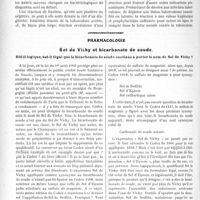 2559 - Page 3412 - Partie scientifique. L’Actualité Scientifique. Les Thèses. Dépistage de la tuberculose et réaction de déviation du complément (à l’antigène de Besredka), par Dr H. Bouvier, (Imprimerie Bosc frères et / Pharmacologie. Sel de Vichy et bicarbonate de soude. Est-il logique, est-il légal que le bicarbonate de soude continue à porter le nom de Sel de Vichy ?