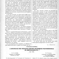 2563 - Page 3416 - Partie professionnelle. Travaux Originaux. Agenda-mémento du praticien. Edition 1924 [La Direction] / L’assurance des médecins contre les risques professionnels de responsabilité, par MM, G. Lasnier, H, Verger