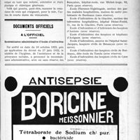 2576 - Page LI-3429 - Note de pratique quotidienne. De la réhabilitation du vésicatoire comme exutoire, en tuberculinothérapie pulmonaire / Documents officiels. A l’officiel. Reconnaissance administrative d’écoles d’infirmières