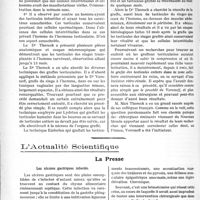 2643 - Page 3494 - Partie scientifique. Travaux Originaux. Causeries chirurgicales. Les greffes testiculaires du singe à l’homme et de l’homme à l’homme, par Dartigues / L'Actualité Scientifique. La Presse. Les ulcères gastriques infectés [(Prog. méd. 1er septembre 1923)]