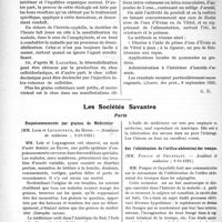 2645 - Page 3496 - Partie scientifique. L'Actualité Scientifique. La Presse. Le traitement arsenical de l’eczéma [(Journ. des prat. 8 septembre 1923)] / Les Sociétés Savantes. Paris. Empoisonnements par graines de Médicinier, (Académie de médecine ; 9-10-1923) / Sur l’oblitération de l’orifice abdominal des trompes, (Académie de médecine ; 9-10-1923)