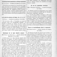 2646 - Page 3497 - Partie scientifique. L'Actualité Scientifique. Les Sociétés Savantes. Paris. Sur l’oblitération de l’orifice abdominal des trompes, (Académie de médecine ; 9-10-1923) / Le mouvement de la population en Afrique équatoriale, (Académie de médecine ;9-10-1923) / La Faculté de médecine de Nancy de 1872 à 1914, (Académie de médecine ; 9-10-1923) / Séméiologie de la ligne blanche cutanée, (Société médicale des hôpitaux ; 12-10-1923) / Un cas de scaphoïdite chronique, (Société de chirurgie ; 11-7-1923) / Essais de vaccinothérapie dans la coqueluche, (Société roumaine de biologie ; 12-7-1923)